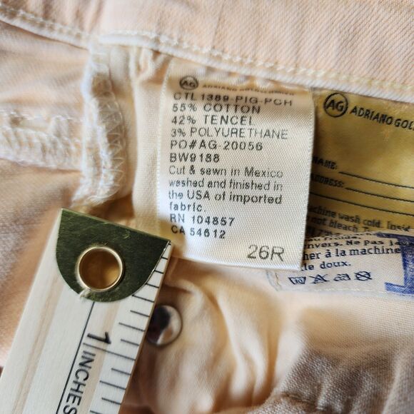 AG Adriano Women Jeans Peach  Size 26 Legging Ankle Super Skinny Ankle teen-ager - Picture 8 of 14